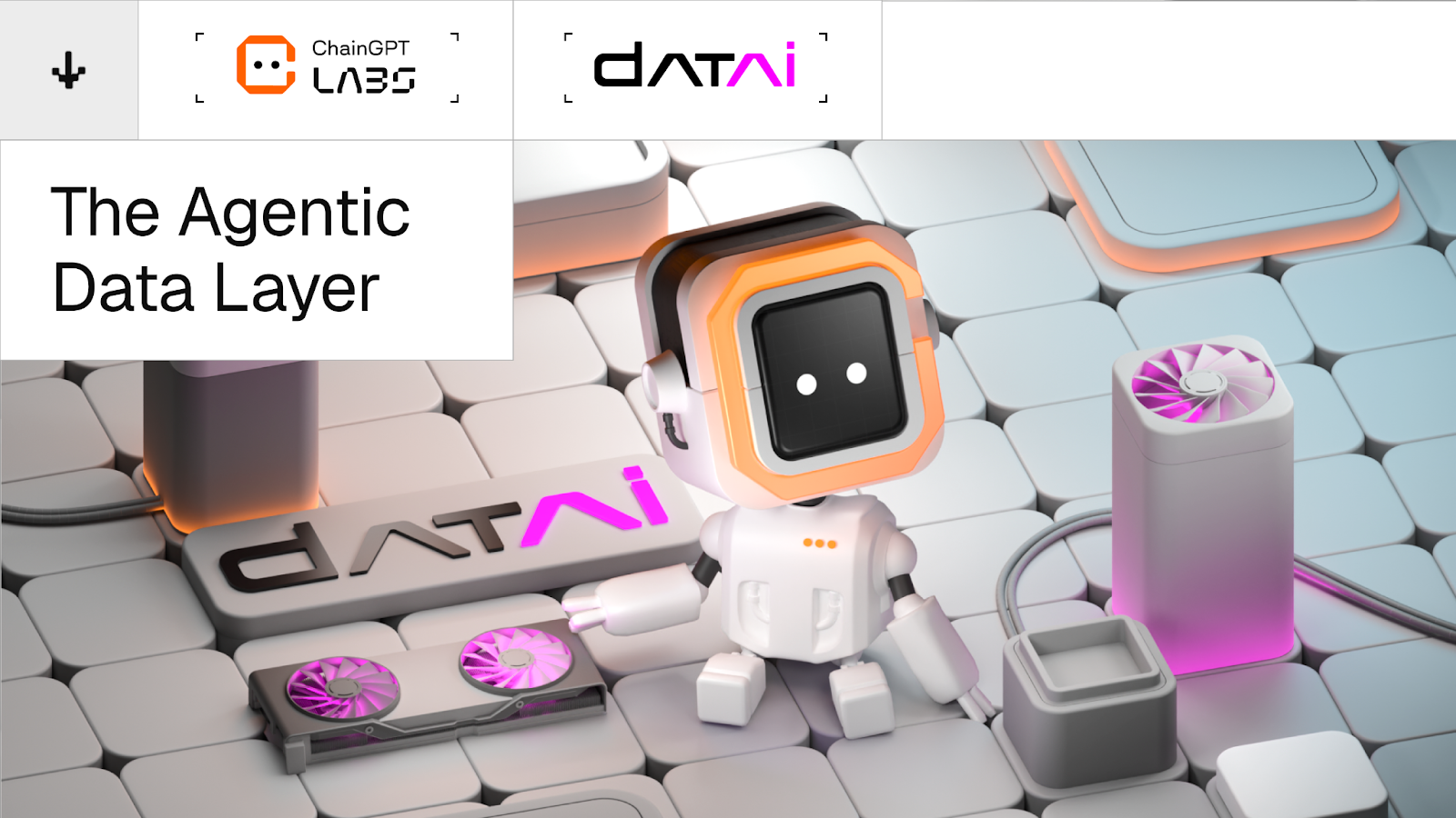 Robot integrated into a tech UI